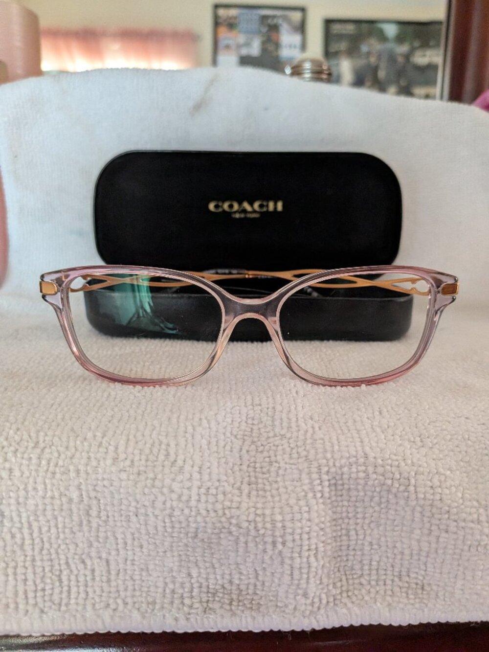 COACH Gradient Transparent Violet Eyeglasses w/ Case